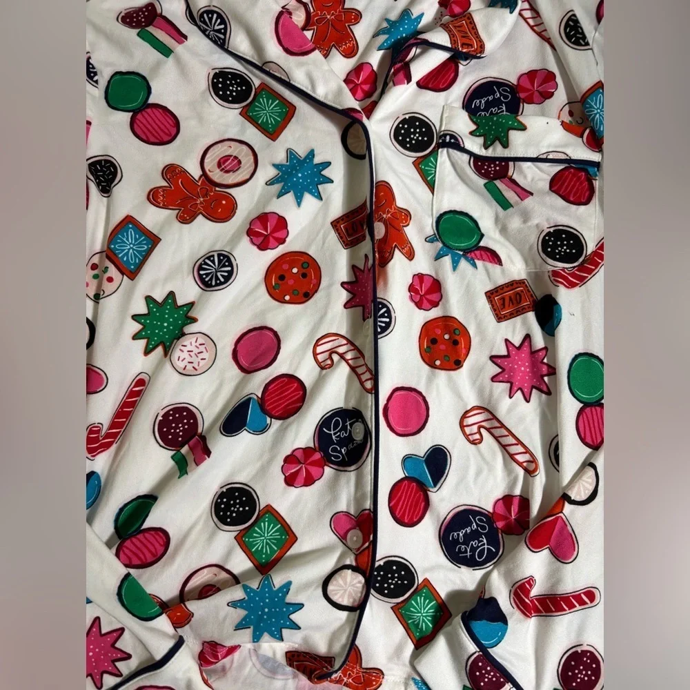 Kate Spade Christmas Print Pajama Top Christmas Treats